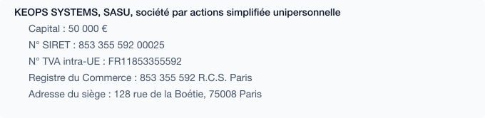 Informations éditeur du site